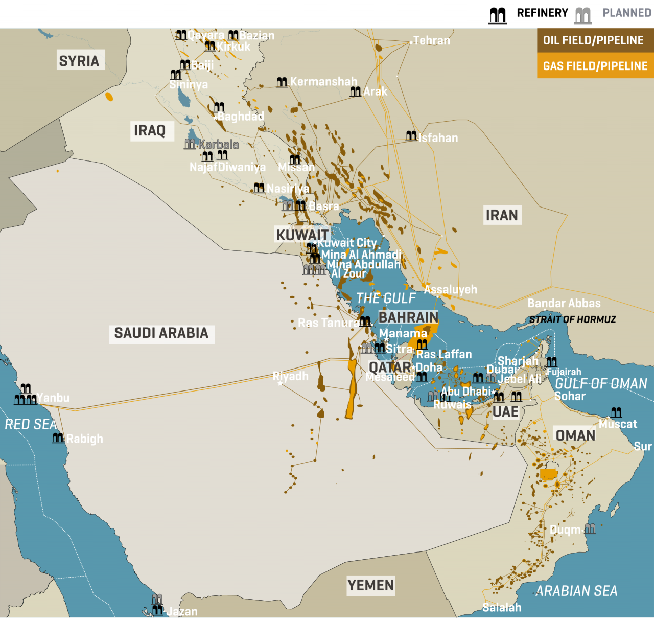 Middle East Oil Refineries