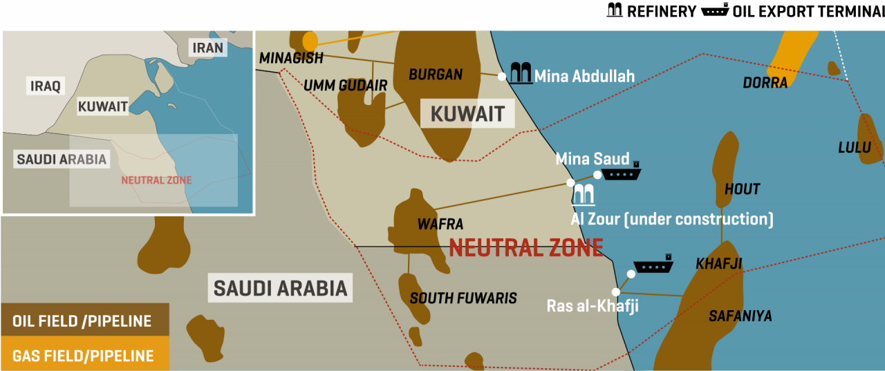 Kuwait/Saudi Neutral Zone: Oil Infrastructure
