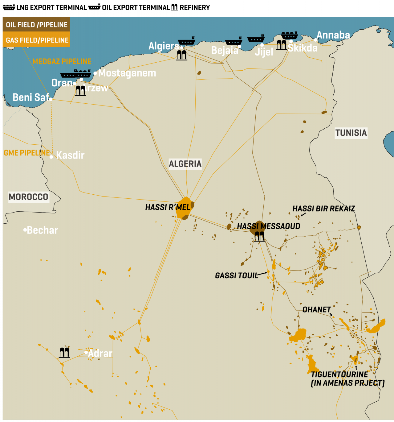 Algeria’s Key Oil And Gas Infrastructure
