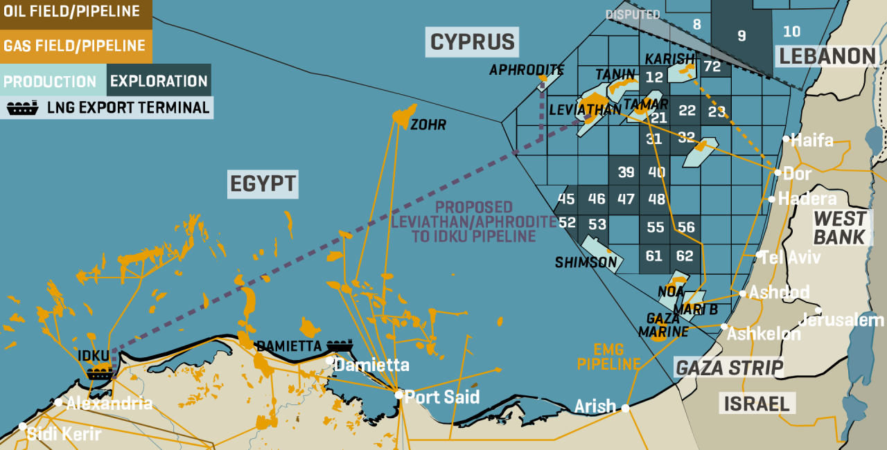 East Mediterranean Gas Fields & Infrastructure