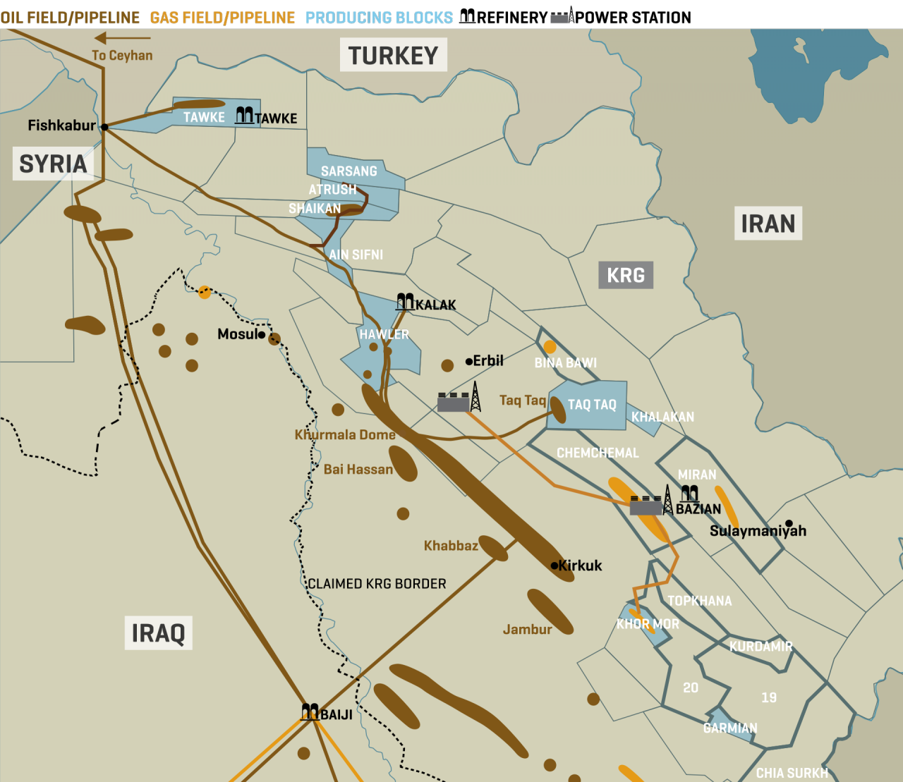 Key Krg Oil & Gas Infrastructure